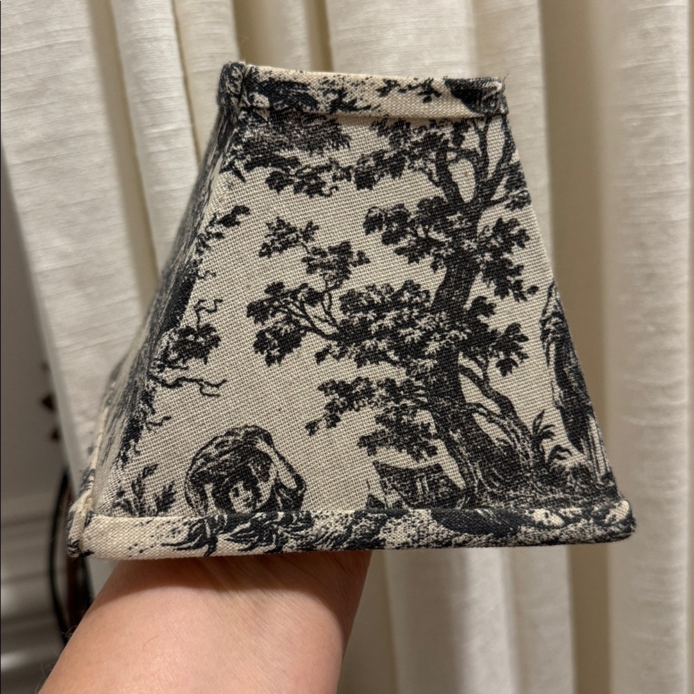 BLACK WHITE TOILE CHANDELIER ~ 1 SHADES